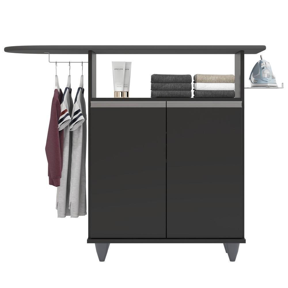 Tábua De Passar Com Balcão 2 Portas Carla Preto - Lumil - 6