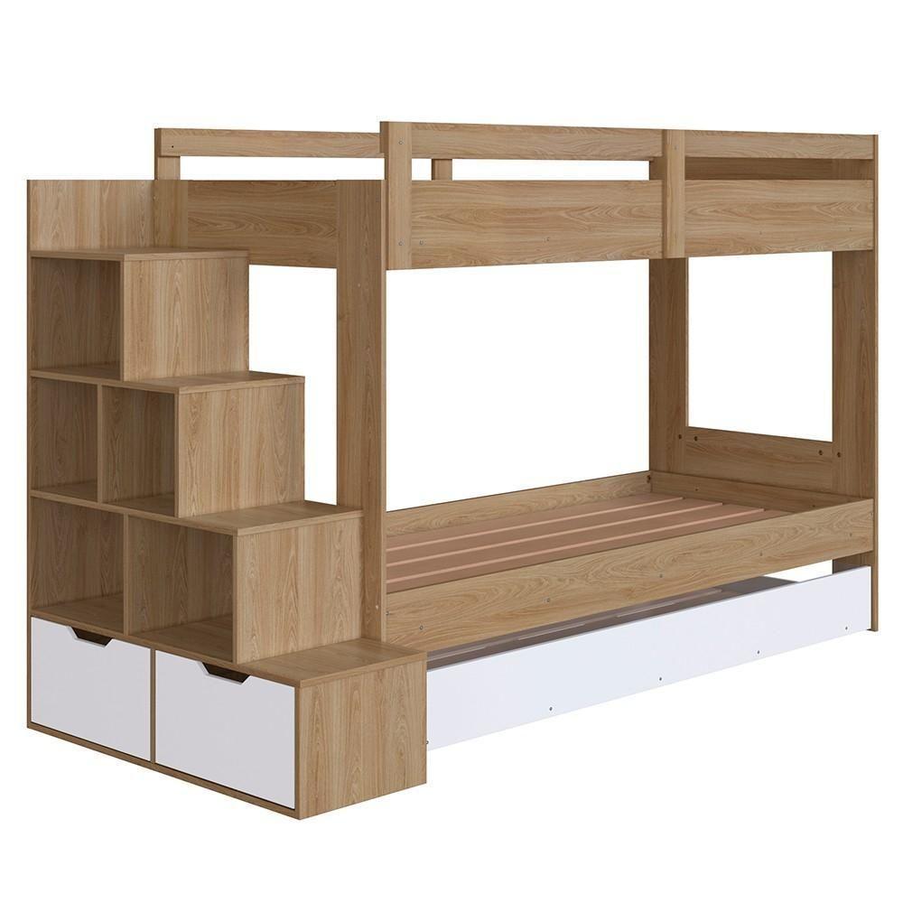 Treliche Infantil Com Escada E Nichos Infix C06 Aveiro-branco - Mpozenato - 1