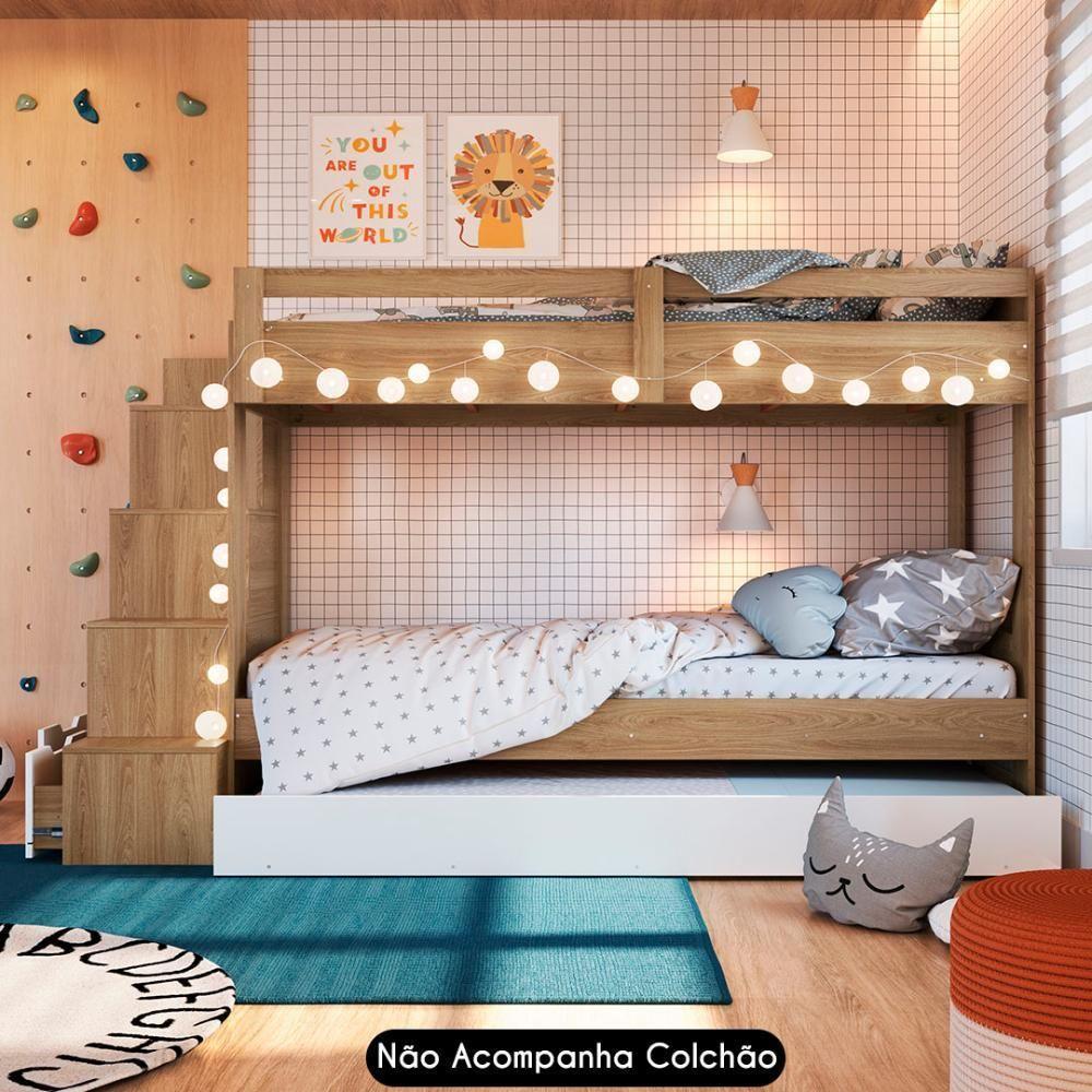 Treliche Infantil Com Escada E Nichos Infix C06 Aveiro-branco - Mpozenato - 5