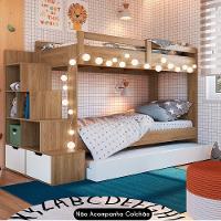 Treliche Infantil Com Escada E Nichos Infix C06 Aveiro-branco - Mpozenato - 2