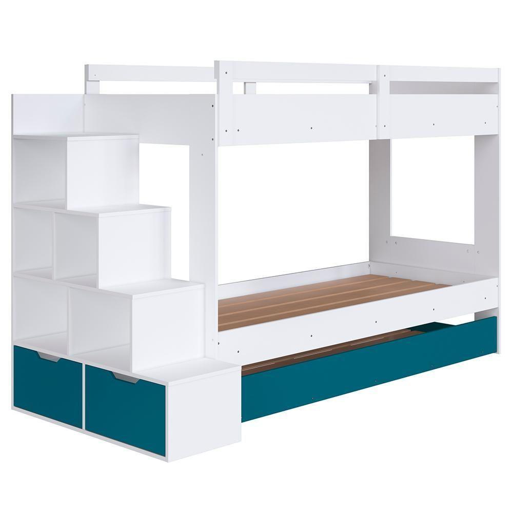 Treliche Infantil Com Escada E Nichos Infix C06 Branco-azul - Mpozenato - 1