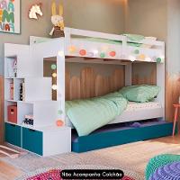 Treliche Infantil Com Escada E Nichos Infix C06 Branco-azul - Mpozenato - 3