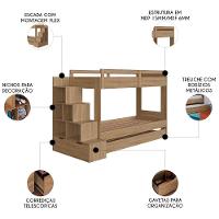 Treliche Infantil Com Escada E Nichos Infix C06 Aveiro - Mpozenato - 3