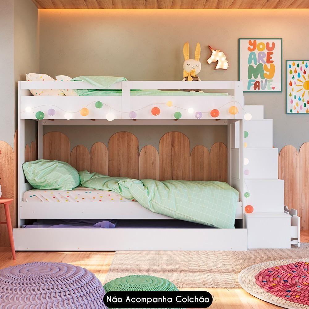 Treliche Infantil Com Escada E Nichos Infix C06 Branco - Mpozenato - 3