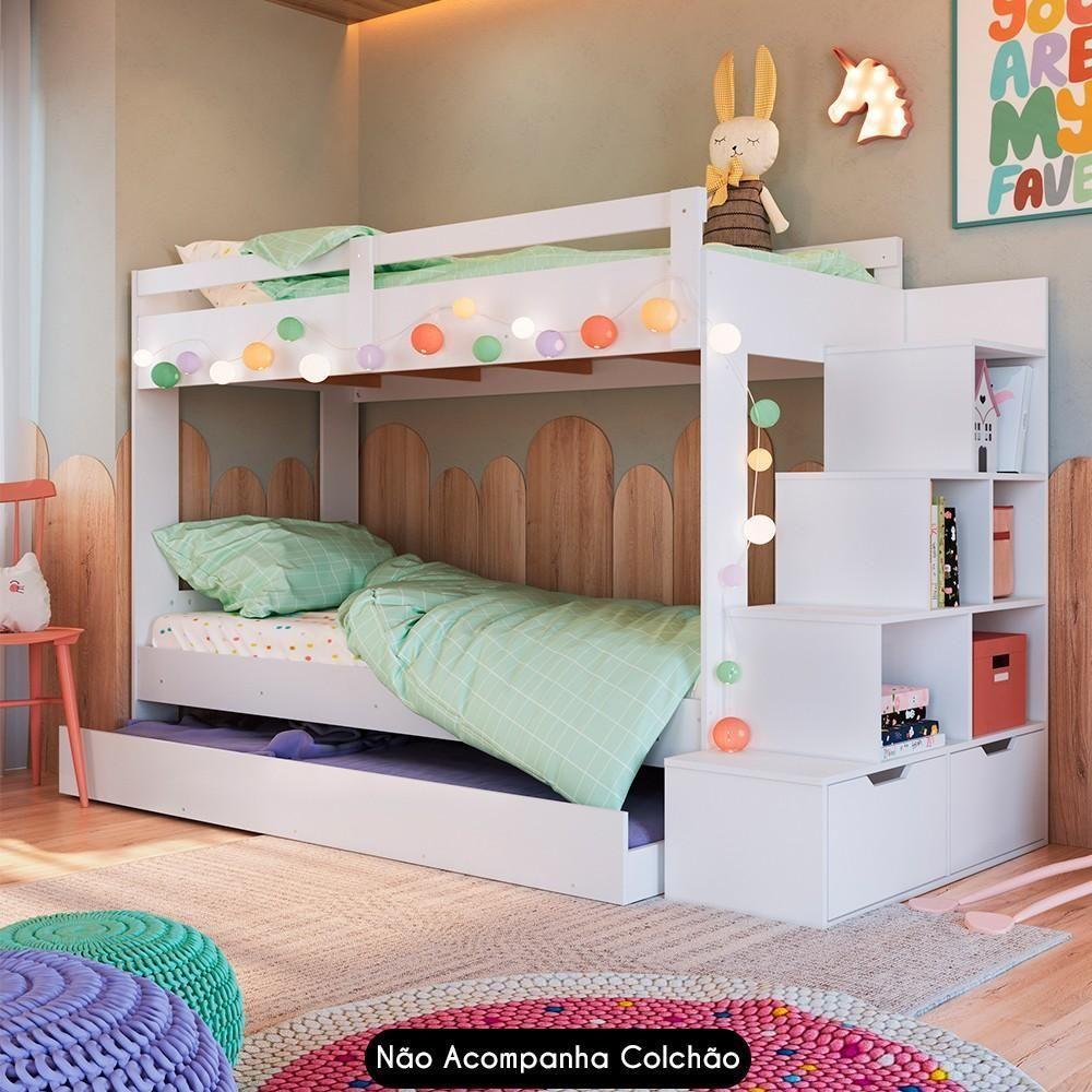 Treliche Infantil Com Escada E Nichos Infix C06 Branco - Mpozenato - 5