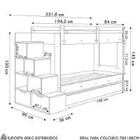 Treliche Infantil Com Escada E Nichos Infix C06 Branco - Mpozenato - 2