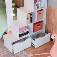 Treliche Infantil Com Escada E Nichos Infix C06 Branco - Mpozenato