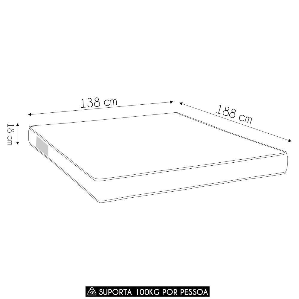 Colchão Casal Iso 1.0.0 Ortopillow Espuma D33 138x188x18cm - Ortobom - 4