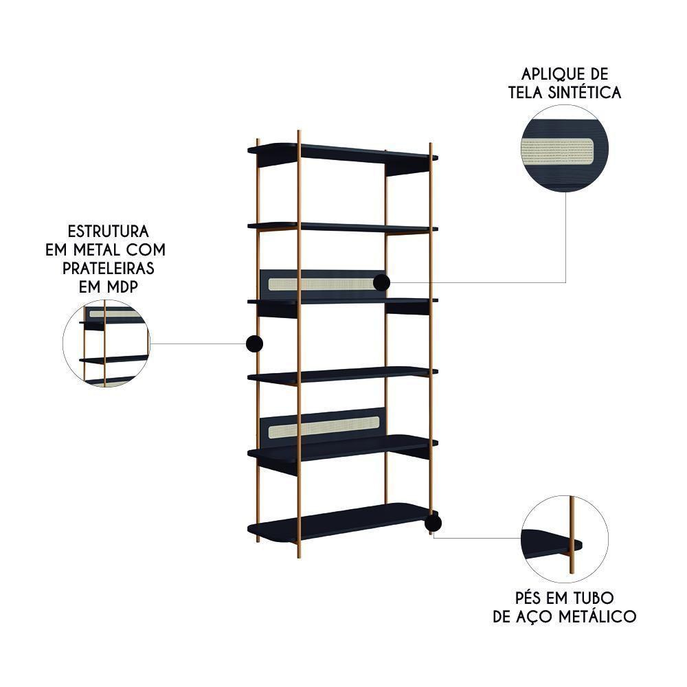 Estante Industrial Pés De Metal Arlo A10 Nero-dourado - Mpozenato - 3
