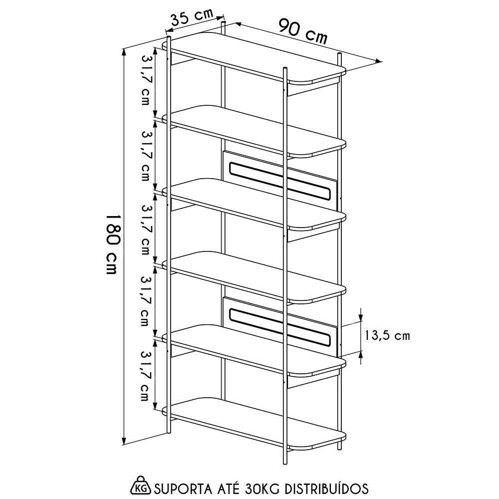 Estante Industrial Pés De Metal Arlo A10 Nero-dourado - Mpozenato - 4