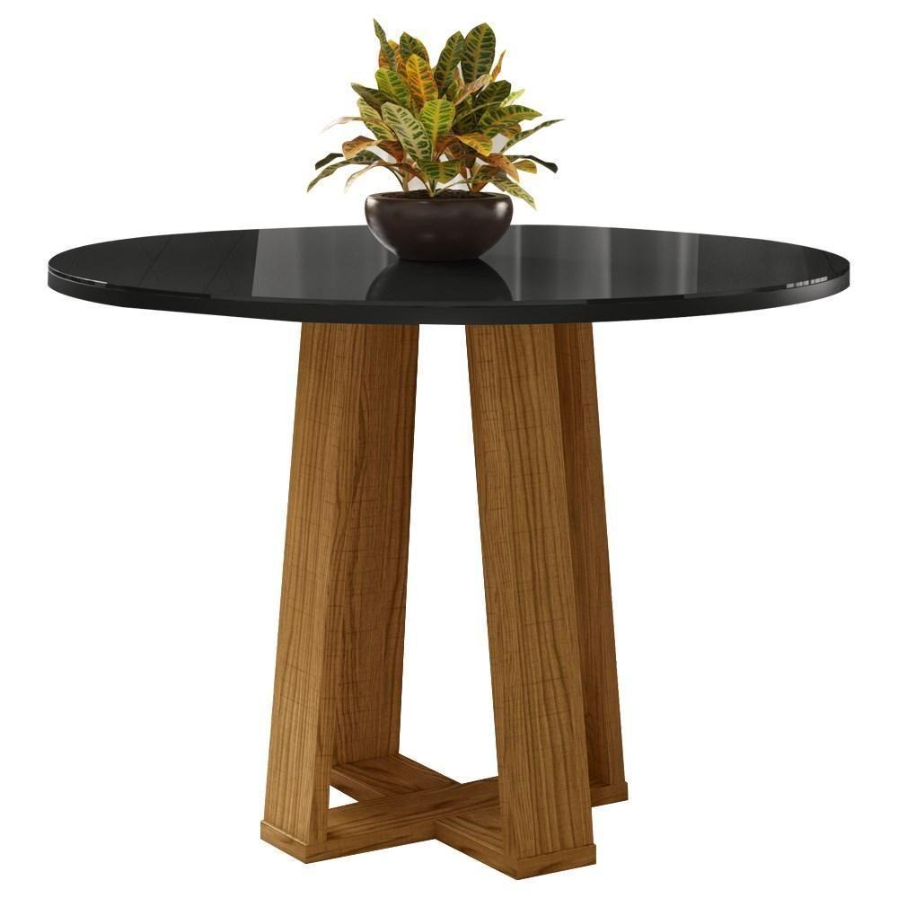 Mesa De Jantar Redonda 4 Lugares 100cm Ella N02 Ypê-preto - Mpozenato - 1