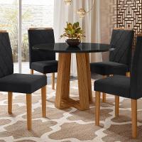 Mesa De Jantar Redonda 4 Lugares 100cm Ella N02 Ypê-preto - Mpozenato - 2