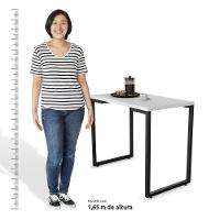 Mesa De Cozinha Bistrô Porto Branco 90cm Com 2 Banquetas Industriais Maviê Preto - Mpozenato - 5