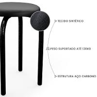 Mesa De Cozinha Bistrô Porto Branco 90cm Com 2 Banquetas Industriais Maviê Preto - Mpozenato - 8