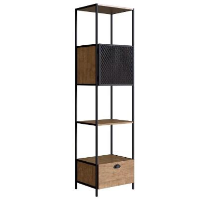 Estante Livreiro 1 Porta 1 Gaveta Estilo Industrial York Vermont-preto - Artesano