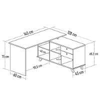 Mesa Escrivaninha Em L 2 Gavetas E Nichos Golden A06 Freijó-preto - Mpozenato - 3