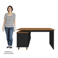 Mesa Escrivaninha Em L 2 Gavetas E Nichos Golden A06 Freijó-preto - Mpozenato