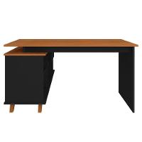 Mesa Escrivaninha Em L 2 Gavetas E Nichos Golden A06 Freijó-preto - Mpozenato - 10