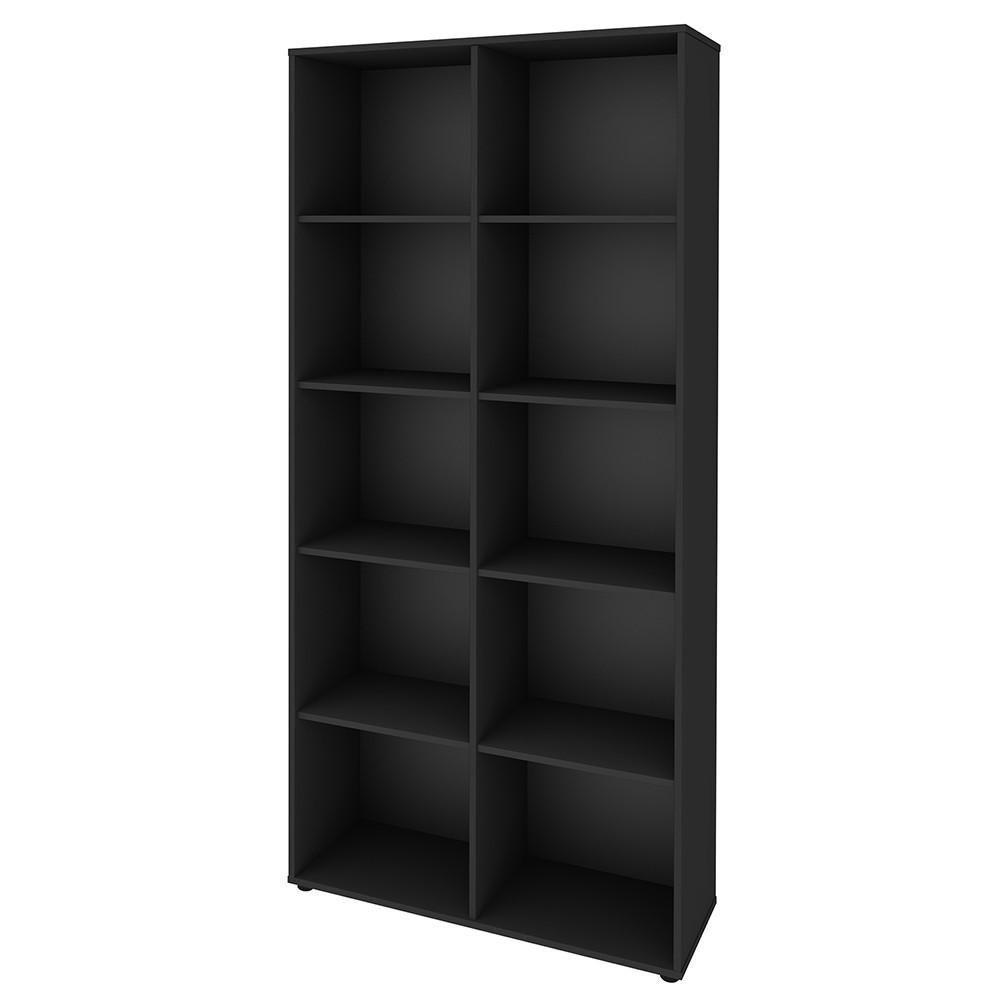 Mesa Escrivaninha Em L Eron E Estante Livreiro 90x187cm Lean A06 Ipê-preto - Mpozenato - 9