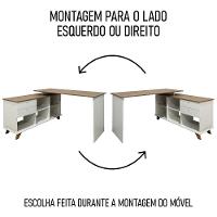 Mesa Escrivaninha Em L Golden E Gaveteiro 2 Gavetas May A06 Olmo-branco - Mpozenato - 7