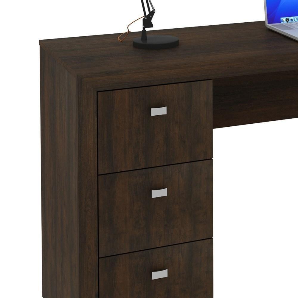 Mesa Para Computador 3 Gavetas Me4102 Rústico - Tecno Mobili - 3