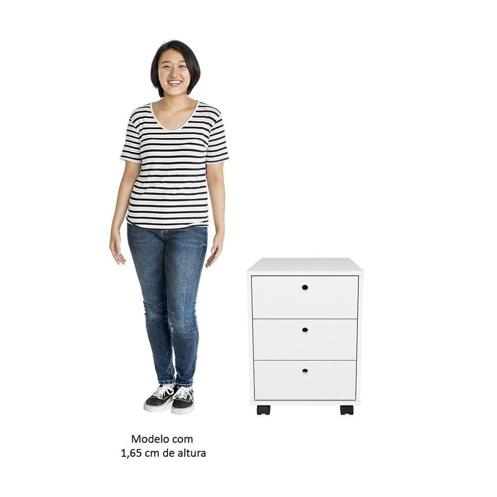 Mesa Escrivaninha Em L Golden E Gaveteiro 3 Gavetas Nil A06 Branco - Mpozenato - 6