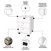 Mesa Escrivaninha Em L Golden E Gaveteiro 3 Gavetas Nil A06 Branco - Mpozenato