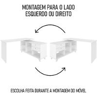 Mesa Escrivaninha Em L Golden E Gaveteiro 3 Gavetas Nil A06 Branco - Mpozenato - 7
