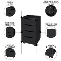 Mesa Escrivaninha Em L Eron E Gaveteiro Com Rodízios Mity A06 Ipê-preto - Mpozenato - 5
