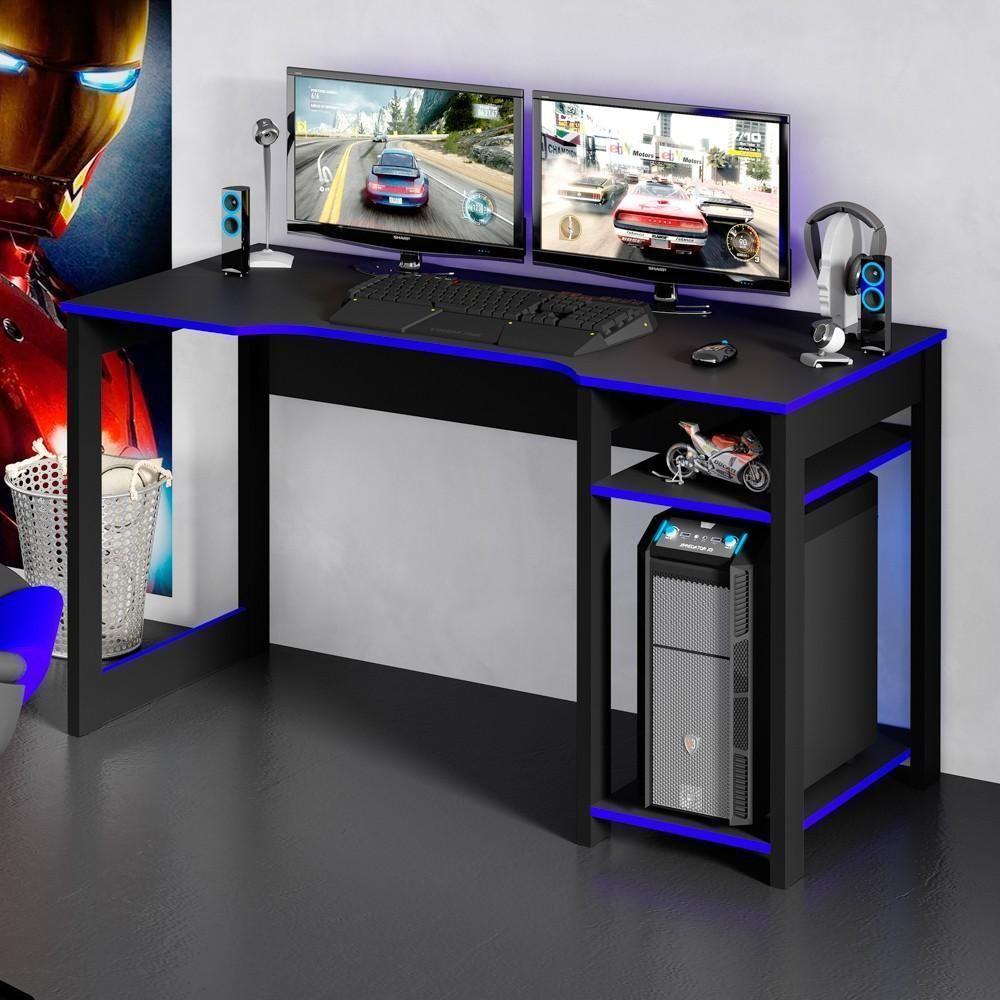 Mesa Para Computador Notebook Gamer Me4152 Preto-azul - Tecno Mobili - 2
