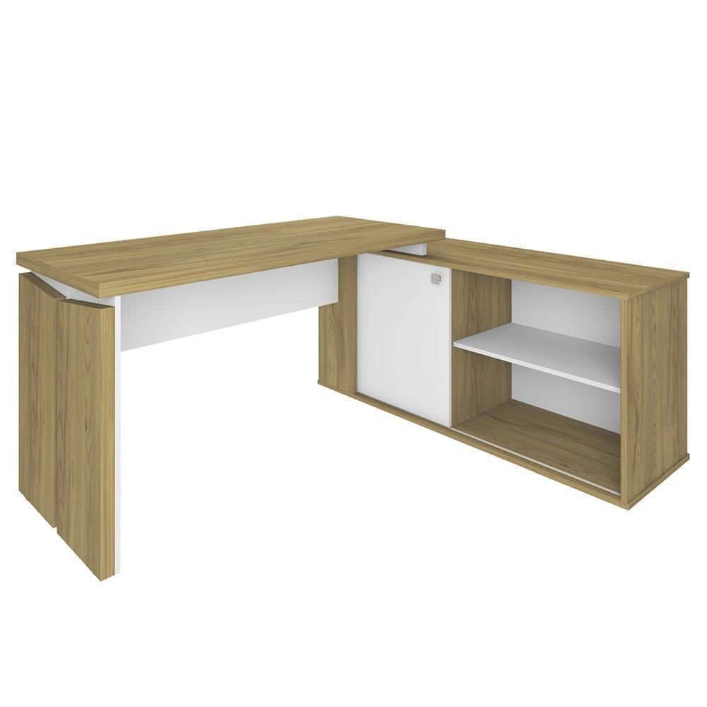 Mesa Escrivaninha Em L Sharp E Gaveteiro 2 Gavetas Tok A06 Olmo-branco - Mpozenato - 5