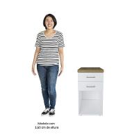 Mesa Escrivaninha Em L Sharp E Gaveteiro 2 Gavetas Tok A06 Olmo-branco - Mpozenato - 3