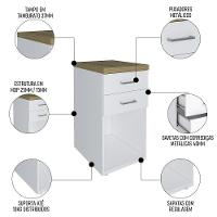 Mesa Escrivaninha Em L Sharp E Gaveteiro 2 Gavetas Tok A06 Olmo-branco - Mpozenato - 10