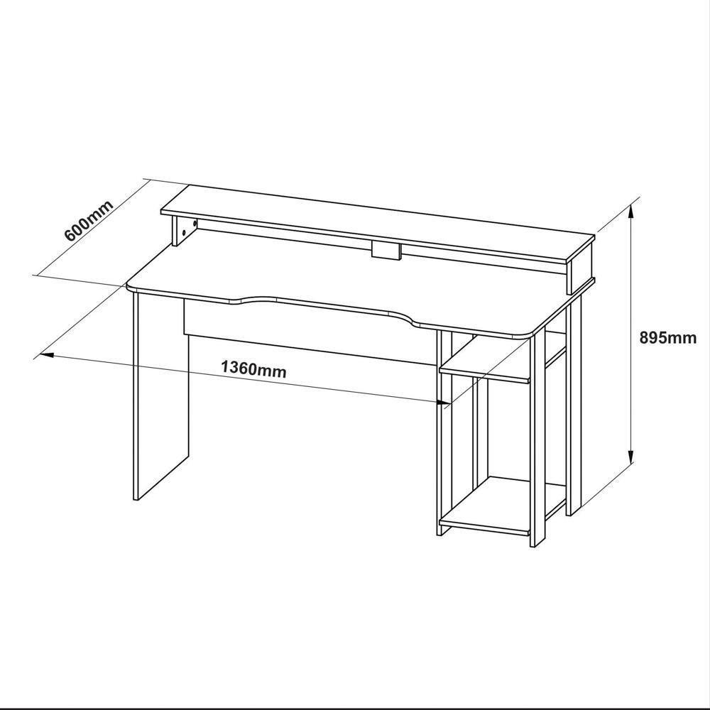 Mesa Para Computador Notebook Gamer Me4153 Preto-vermelho - Tecno Mobili - 4