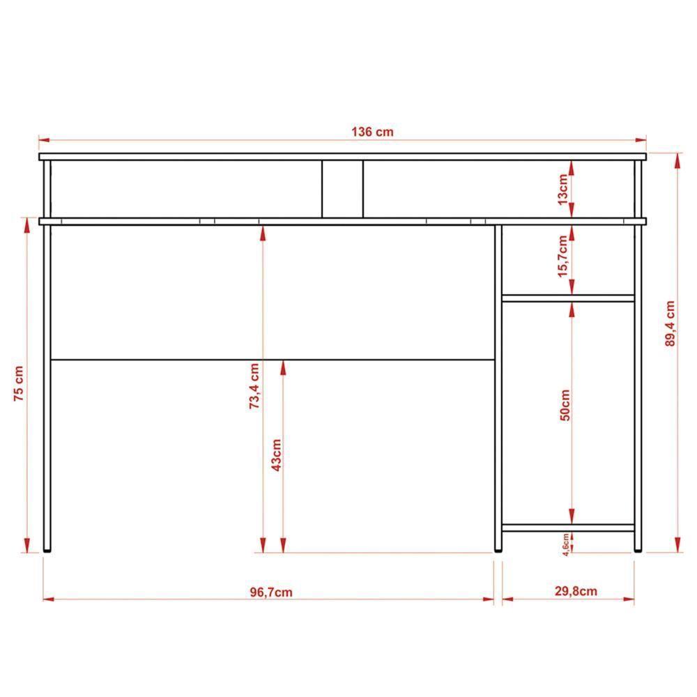 Mesa Para Computador Notebook Gamer Me4153 Preto-vermelho - Tecno Mobili - 5