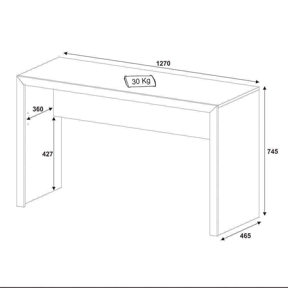 Mesa Para Computador Escrivaninha Me4135 Amêndoa - Tecno Mobili - 5