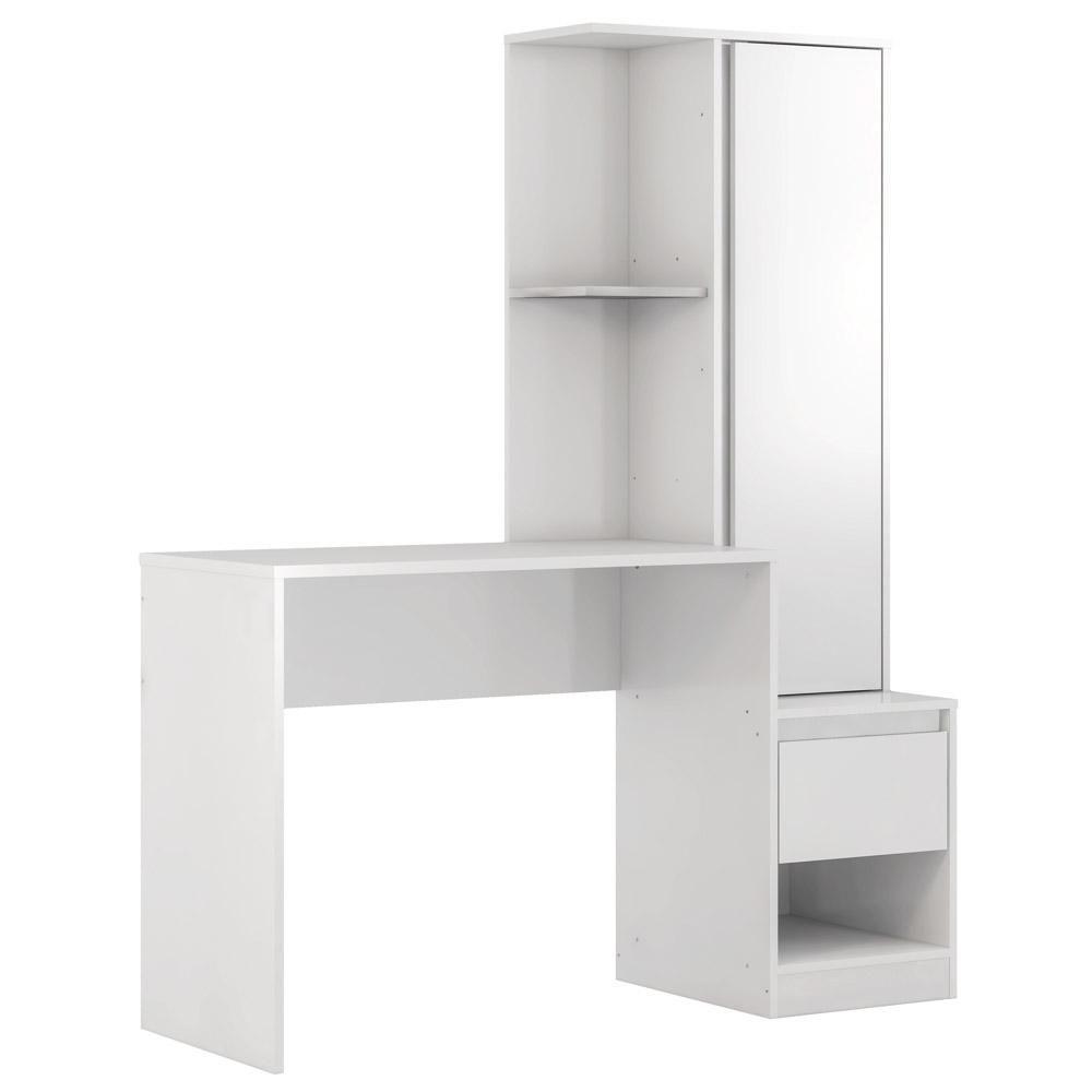 Escrivaninha Com Armário 1 Porta 1 Gaveta Office Morada D02 Branco - Mpozenato - 1