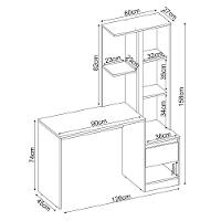 Escrivaninha Com Armário 1 Porta 1 Gaveta Office Morada D02 Branco - Mpozenato - 3