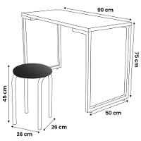 Mesa De Cozinha Bistrô Porto Branco 90cm Com 2 Banquetas Industriais Maviê Branco-preto - Mpozenato