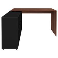 Mesa Escrivaninha Em L 140x130cm 8 Nichos Eron A06 Ipê-preto - Mpozenato - 7