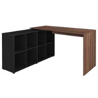 Mesa Escrivaninha Em L 140x130cm 8 Nichos Eron A06 Ipê-preto - Mpozenato - 10