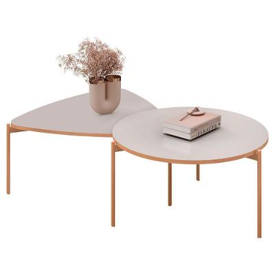 Mesa De Centro Para Sala Pés Metálicos Zira E Nala D04 Bali - Mpozenato