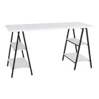 Mesa Escrivaninha Cavalete 150cm Estilo Industrial Prisma C08 Branco Chess-preto - Mpozenato - 5