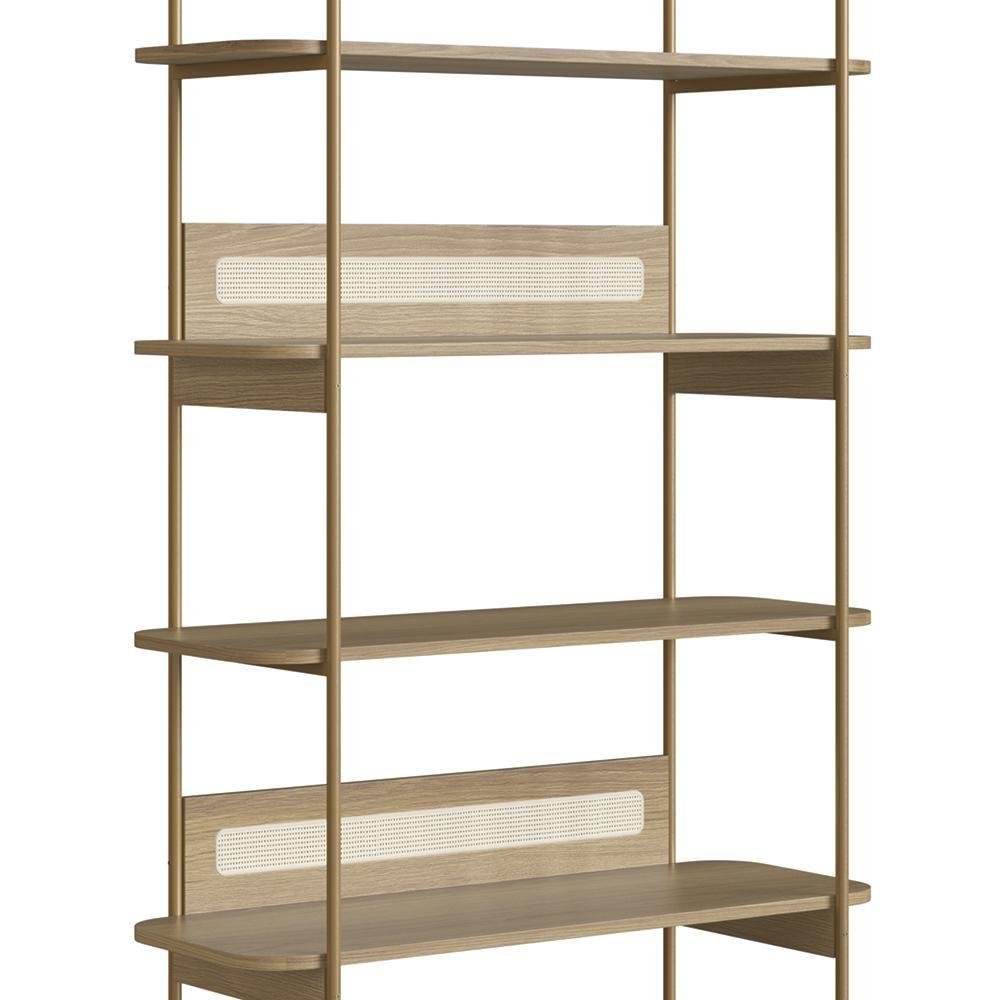 Mesa Escrivaninha E Estante Pé Metal Arlo A10 Hanover-dourado - Mpozenato - 9