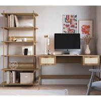 Mesa Escrivaninha E Estante Pé Metal Arlo A10 Hanover-dourado - Mpozenato - 2