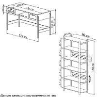 Mesa Escrivaninha E Estante Pé Metal Arlo A10 Hanover-dourado - Mpozenato