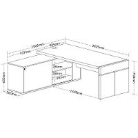 Mesa Diretor Em L Com Tomada Tamburato A06 Marrom-preto - Mpozenato