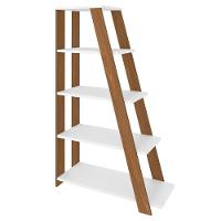 Mesa Escrivaninha Em L Eron E Estante Livreiro Stela A06 Branco-carvalho-freijó - Mpozenato - 9