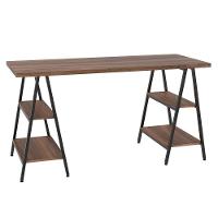 Mesa Escrivaninha Cavalete 150cm Estilo Industrial Prisma C08 Nogal-preto - Mpozenato - 5