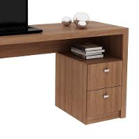 Mesa Para Computador Escrivaninha 2 Gavetas Me4130 Amêndoa - Tecno Mobili - 3